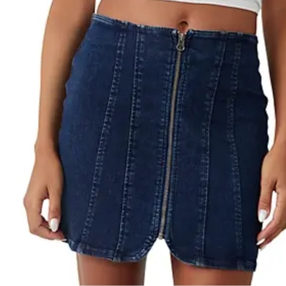 Free People Layla Denim Mini Skirt-Women size 8